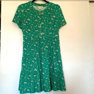 Green Midi Button Up Work Dress